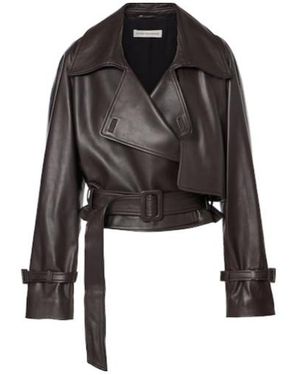 Nour Hammour Leather Biker Jacket - Black