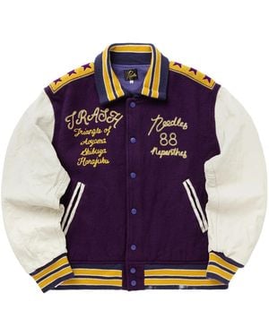 Needles Buttoned Embroidery Jacket - Blue