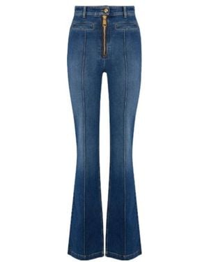 Elisabetta Franchi Zip Boot-Cut Jeans - Blue