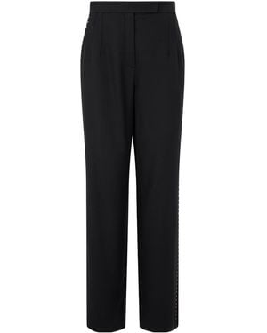 Emporio Armani Pleated Straight-Leg Pants - Black