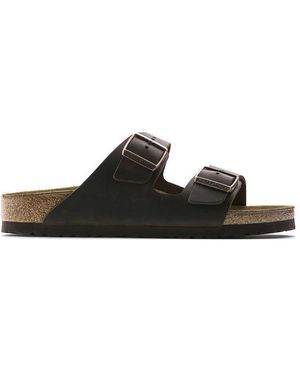 Birkenstock Arizona Leather Open Toe Sandals - Black