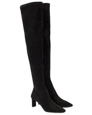 Aquazzura Solid Suede Knee-High Boots - Black