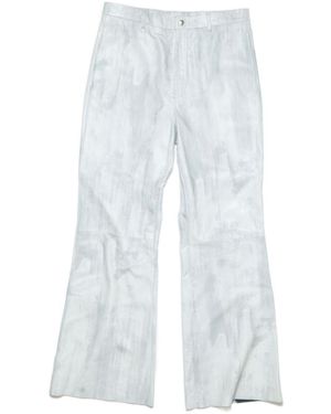 Acne Studios Straight-Leg Leather Trousers - White