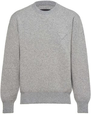 Prada Long Sleeved Crewneck Jumper - Grey