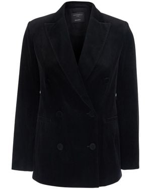 Antonelli Galbusera Velvet Double-Breasted Blazer - Blue