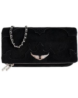 Zadig & Voltaire Rock Western Foldover Top Shoulder Bag - Black