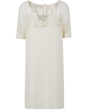 Ermanno Scervino Lace-Trim Shift Dress - White