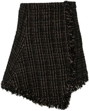 Sacai Tweed Wool Mini Skirt - Black