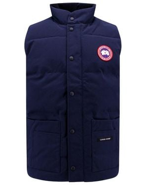 Canada Goose Logo Patch Padded Gilet - Blue