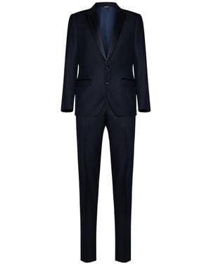 Dolce & Gabbana Single-Breasted Pressed Crease Tailored Suit - Blue