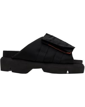 Sacai Pocket Platform Slippers - Black