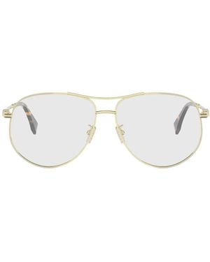 Fendi Eyewear Aviator Frame Glasses - White
