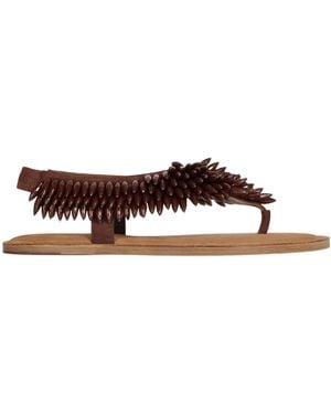 Balmain Flat Sandals - Brown