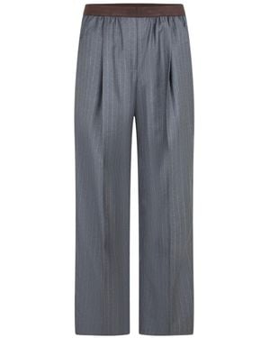 Miu Miu Elastic Waist Casual Pants - Gray