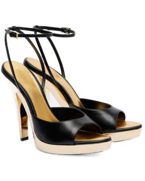 Paris Texas Gala Leather Platform Sandals - Black