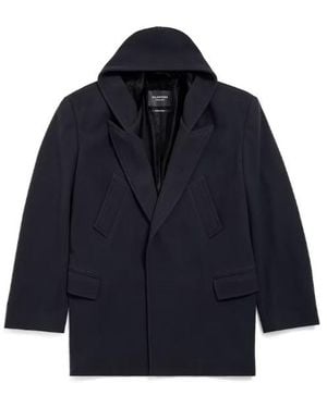 Balenciaga Hooded Short Coat - Blue