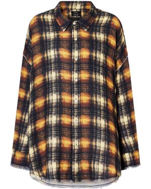 R13 Cotton Plaid Shirt - Black
