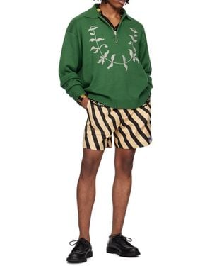 Bode Floret Wool Polo Jumper - Green