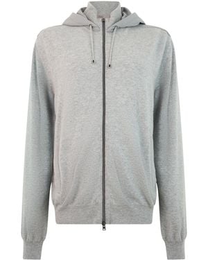 Herno Zip-Up Cashmere Hoodie - Gray