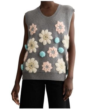 Ganni Floral Vest - Grey