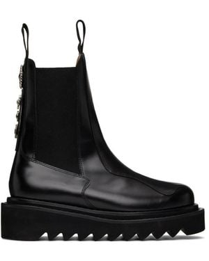 Toga Round-Headed Chelsea Boots - Black