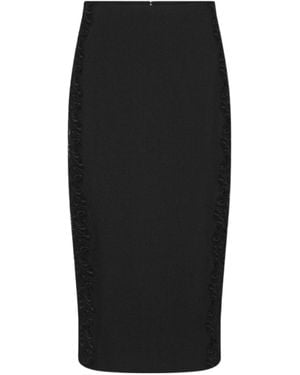 ROTATE BIRGER CHRISTENSEN Lace-Inserted Pencil Skirt - Black