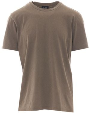 A.P.C. Logo-Print Crew-Neck T-Shirt - Grey