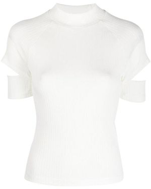 Helmut Lang Cut-Out Sleeves Blouse - White
