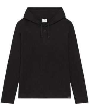 Courreges Asymmetrical Cropped Hoodie - Black