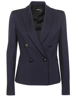 Dondup Fitted Double-Breasted Blazer - Blue