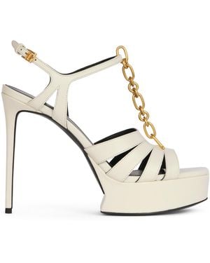 Balmain Sync Platform Sandals - White