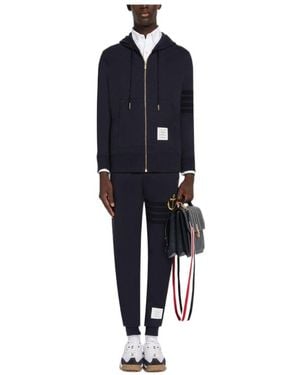 Thom Browne Anchor Embroidered Zip-Up Jacket - Blue