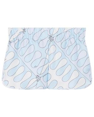 PUCCI Leocorno Print Silk Shorts - Blue