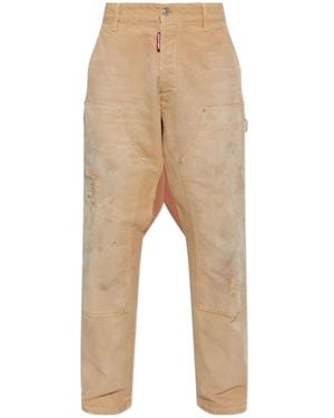 DSquared² Distressed Cargo Trousers - Natural