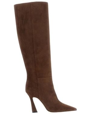 Stuart Weitzman Vinnie Zip-Up Tall Boots - Brown