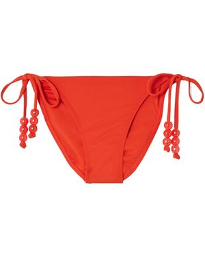 STAUD Sisley Beaded Bikini Briefs - Red