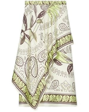 Tory Burch Scarf Print Wrap Skirt - White