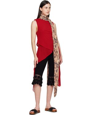 Ganni Print Wrap Scarf - Red