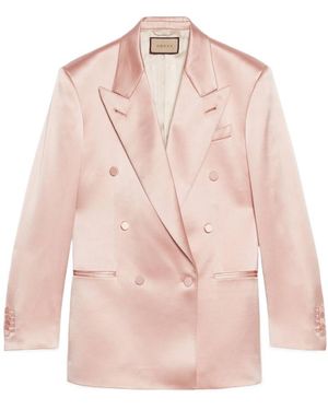 Gucci Double Breasted Buttoned Blazer - Pink