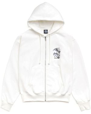 Stussy Stüssy Dice-Print Zip Hoodie - White