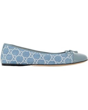 Gucci Gg Monogram Ballet Shoes - Blue