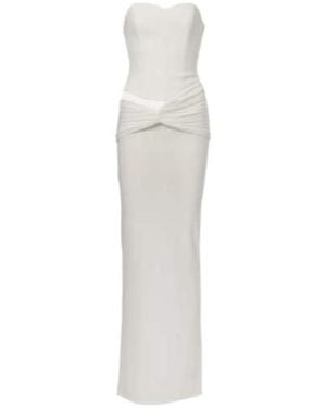 Alex Perry Draped Crepe Jersey Corset Dress - White