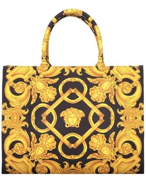 Versace Medusa Barocco Tote Bag - Yellow