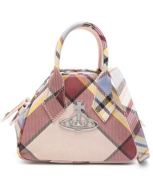 Vivienne Westwood Mini Yasmine Checked Tote Bag - Pink
