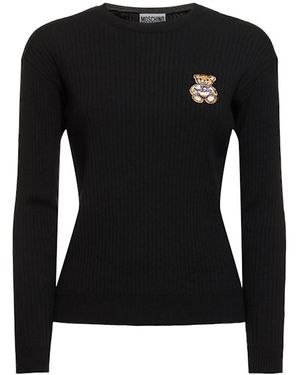 Moschino Rib Knitted Sweater - Black