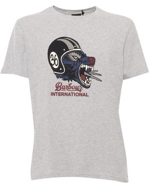 Barbour Graphic Printed Crewneck T-Shirt - Grey