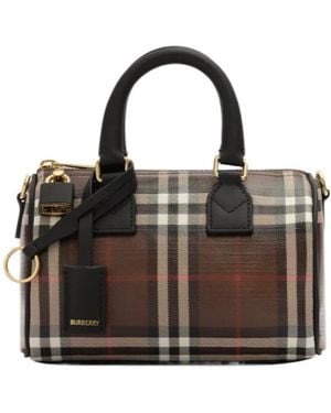 Burberry Mini Check Bowling Bag - Black