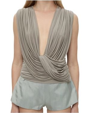 Christopher Esber Ripple Drape Top - Grey