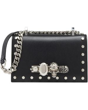McQueen Mini Jeweled Mini Bag - Black