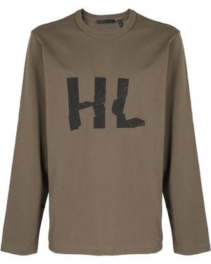 Helmut Lang Logo Printed Crewneck T-Shirt - Green